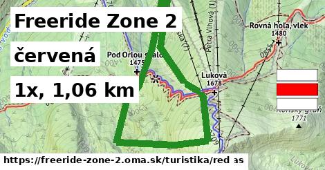 Freeride Zone 2 Turistické trasy červená 