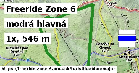 Freeride Zone 6 Turistické trasy modrá hlavná
