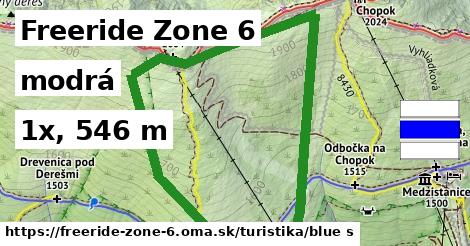 Freeride Zone 6 Turistické trasy modrá 