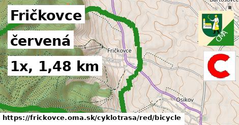 Fričkovce Cyklotrasy červená bicycle