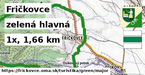 Fričkovce Turistické trasy zelená hlavná