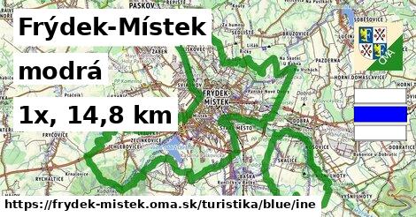 Frýdek-Místek Turistické trasy modrá iná