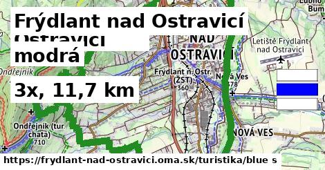 Frýdlant nad Ostravicí Turistické trasy modrá 