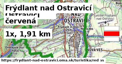 Frýdlant nad Ostravicí Turistické trasy červená 