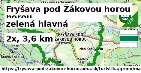 Fryšava pod Žákovou horou Turistické trasy zelená hlavná