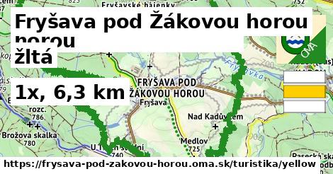 Fryšava pod Žákovou horou Turistické trasy žltá 