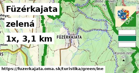 Füzérkajata Turistické trasy zelená iná