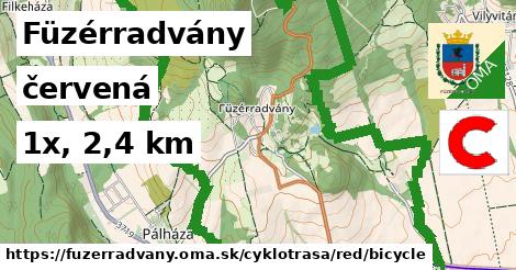 Füzérradvány Cyklotrasy červená bicycle