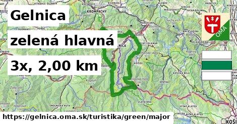 Gelnica Turistické trasy zelená hlavná