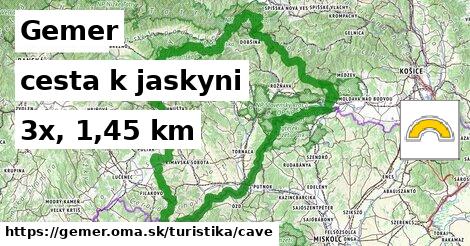 Gemer Turistické trasy cesta k jaskyni 