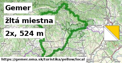 Gemer Turistické trasy žltá miestna