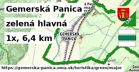 Gemerská Panica Turistické trasy zelená hlavná