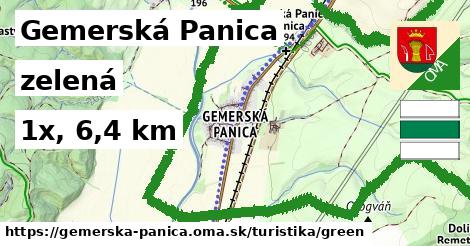 Gemerská Panica Turistické trasy zelená 