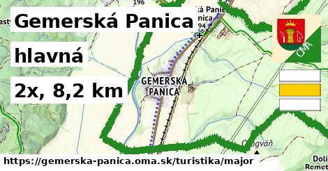 Gemerská Panica Turistické trasy hlavná 