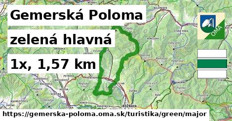 Gemerská Poloma Turistické trasy zelená hlavná