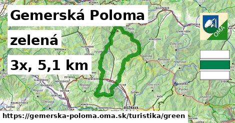 Gemerská Poloma Turistické trasy zelená 