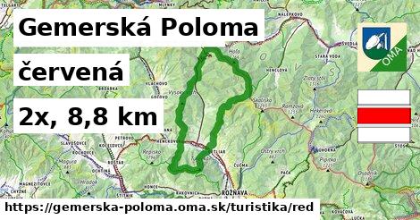 Gemerská Poloma Turistické trasy červená 