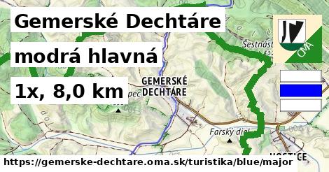 Gemerské Dechtáre Turistické trasy modrá hlavná