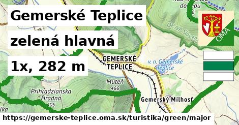 Gemerské Teplice Turistické trasy zelená hlavná