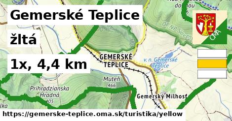 Gemerské Teplice Turistické trasy žltá 