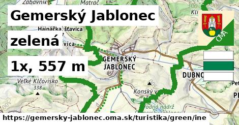 Gemerský Jablonec Turistické trasy zelená iná