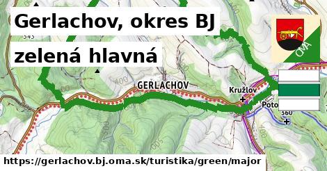 Gerlachov, okres BJ Turistické trasy zelená hlavná