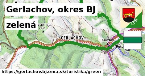 Gerlachov, okres BJ Turistické trasy zelená 