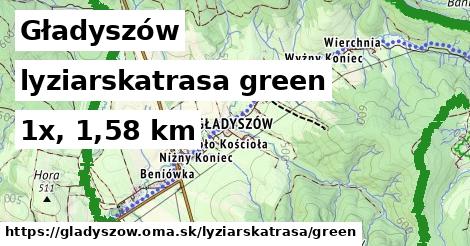 Gładyszów Lyžiarske trasy zelená 