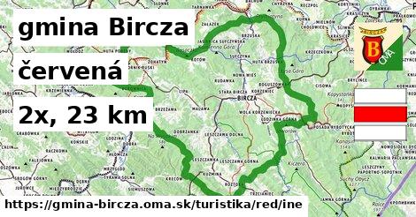 gmina Bircza Turistické trasy červená iná