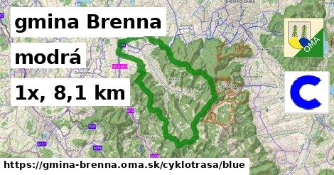gmina Brenna Cyklotrasy modrá 