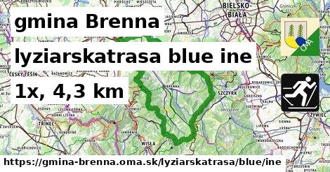 gmina Brenna Lyžiarske trasy modrá iná