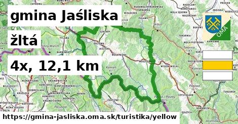 gmina Jaśliska Turistické trasy žltá 