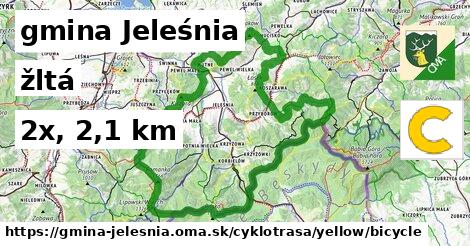gmina Jeleśnia Cyklotrasy žltá bicycle