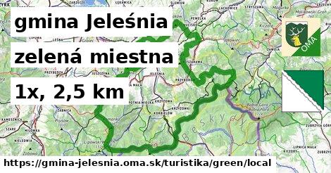 gmina Jeleśnia Turistické trasy zelená miestna