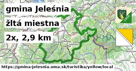 gmina Jeleśnia Turistické trasy žltá miestna