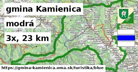 gmina Kamienica Turistické trasy modrá 