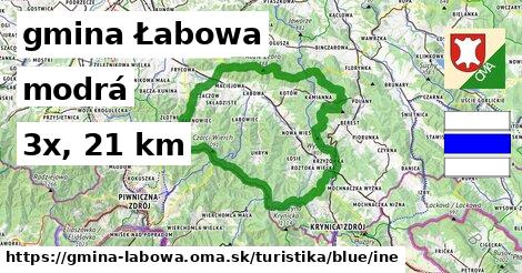 gmina Łabowa Turistické trasy modrá iná