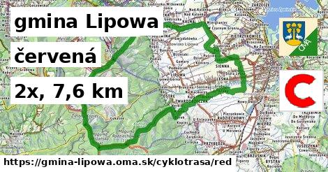 gmina Lipowa Cyklotrasy červená 