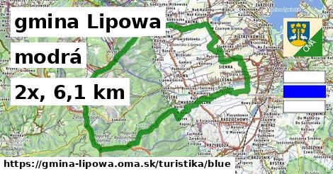 gmina Lipowa Turistické trasy modrá 