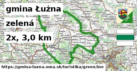 gmina Łużna Turistické trasy zelená iná