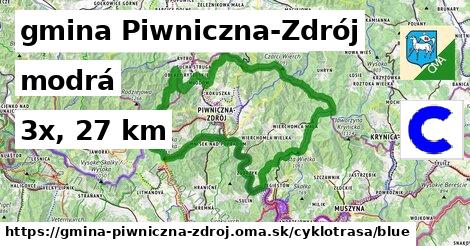 gmina Piwniczna-Zdrój Cyklotrasy modrá 