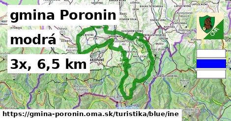gmina Poronin Turistické trasy modrá iná