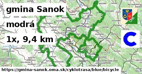 gmina Sanok Cyklotrasy modrá bicycle