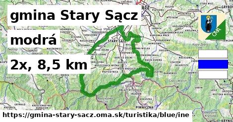 gmina Stary Sącz Turistické trasy modrá iná