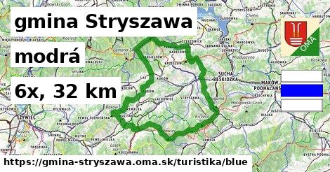 gmina Stryszawa Turistické trasy modrá 