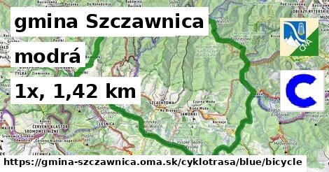 gmina Szczawnica Cyklotrasy modrá bicycle