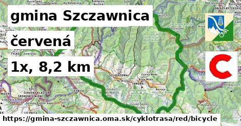 gmina Szczawnica Cyklotrasy červená bicycle