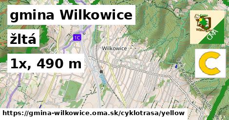 gmina Wilkowice Cyklotrasy žltá 