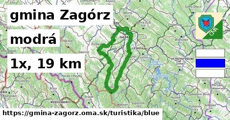 gmina Zagórz Turistické trasy modrá 