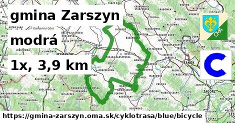 gmina Zarszyn Cyklotrasy modrá bicycle